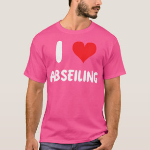 Ik hou van abseilen Hart Rotsklimmer Klimmen Berg T-shirt