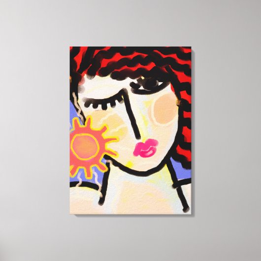 Ik hou van Abstracte digitale zonschilderijen Canvas Afdruk (Voorkant)