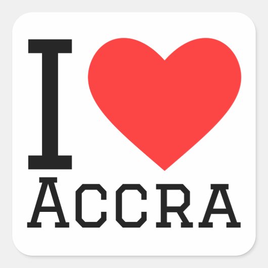 Ik hou van Accra Vierkante Sticker (Voorkant)