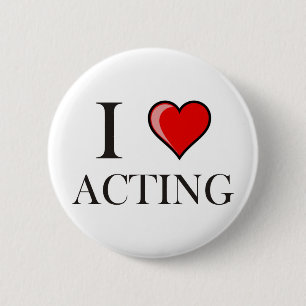 Ik hou van Acting Ronde Button 5,7 Cm
