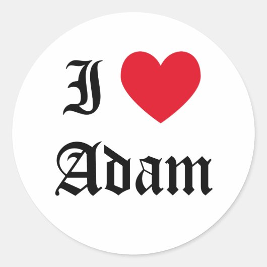 Ik hou van Adam Ronde Sticker (Voorkant)