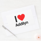 ik hou van addilyn rechthoekige sticker (Envelop)