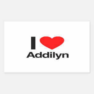 ik hou van addilyn rechthoekige sticker