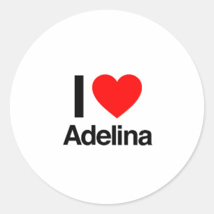 ik hou van adelina ronde sticker
