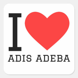 Ik hou van adis adeba vierkante sticker