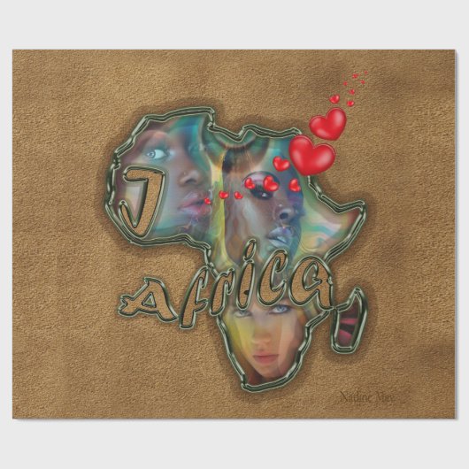 Ik hou van Afrika All-Over-Print Cadeaupapier (Vlak)