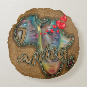 Ik hou van Afrika Rond Kussen