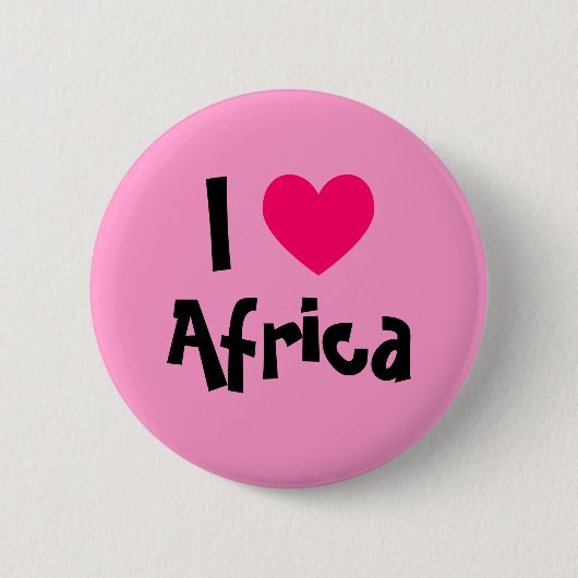 Ik hou van Afrika Ronde Button 5,7 Cm (Voorkant)
