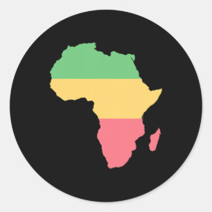 Ik hou van Afrika Rosta gekleurd continent Ronde Sticker
