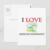 Ik hou van Afrikaanse olifanten Briefkaart (Voorkant / Achterkant)