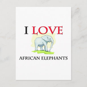 Ik hou van Afrikaanse olifanten Briefkaart