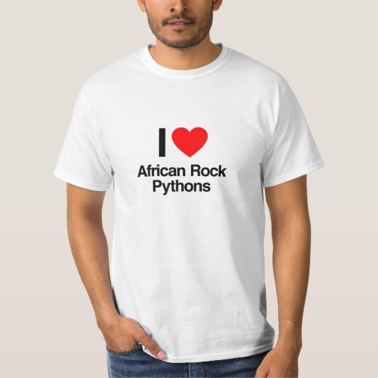 Ik hou van Afrikaanse rock pythons T-shirt (Voorkant)