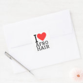 Ik hou van Afro haar Vierkante Sticker (Envelop)