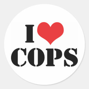 Ik hou van agenten ronde sticker