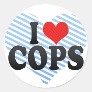 Ik hou van agenten ronde sticker