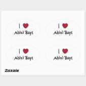 Ik hou van Ahlul Bayt Ovale Sticker (Vel)