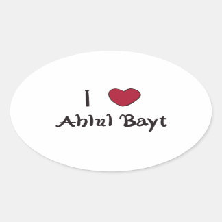 Ik hou van Ahlul Bayt Ovale Sticker