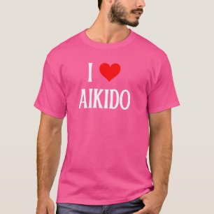 Ik hou van Aikido in het hart Aikido Japanse vecht T-shirt
