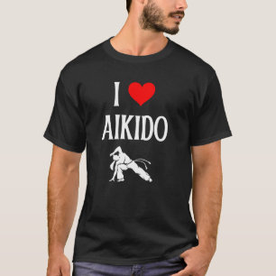 Ik hou van Aikido in het hart Aikido Japanse vecht T-shirt
