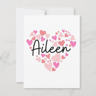 Ik hou van Aileen - harten voor Aileen Bedankkaart