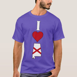 Ik hou van Alabama verticale I hart Alabama staat T-shirt