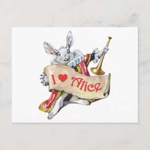 IK HOU VAN ALICE IN WONDERLAND BRIEFKAART