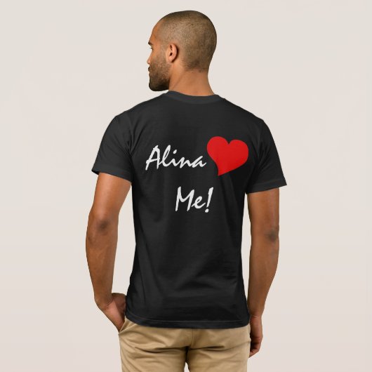 Ik hou van Alina - Alina houdt van me T-shirt (Achterkant volledig)
