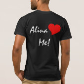 Ik hou van Alina - Alina houdt van me T-shirt (Achterkant)