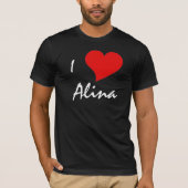 Ik hou van Alina - Alina houdt van me T-shirt (Voorkant)