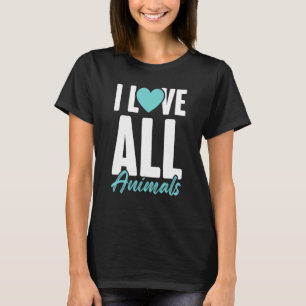 Ik hou van alle dieren Animal Rescue Animal Rights T-shirt