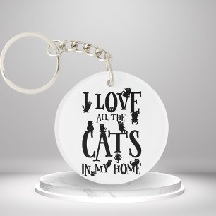 Ik hou van alle katten in mijn huis sleutelhanger