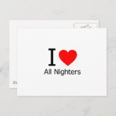 Ik hou van alle Nighters Briefkaart (Voorkant / Achterkant)