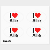 ik hou van allie ovale sticker (Vel)