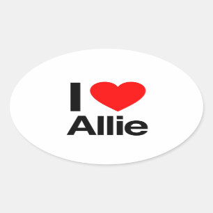 ik hou van allie ovale sticker