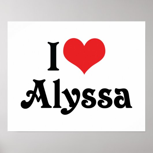 Ik hou van Alyssa Poster (Voorkant)