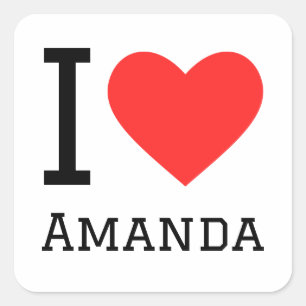 Ik hou van Amanda Vierkante Sticker