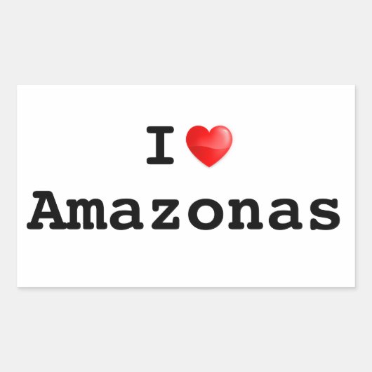 Ik hou van Amazonas Rechthoekige Sticker (Voorkant)