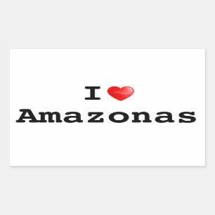 Ik hou van Amazonas Rechthoekige Sticker