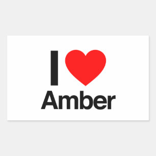 ik hou van amber rechthoekige sticker