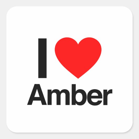 ik hou van amber vierkante sticker (Voorkant)