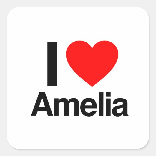 ik hou van amelia vierkante sticker (Voorkant)