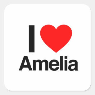 ik hou van amelia vierkante sticker
