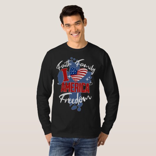 Ik hou van Amerika 4 juli Mannen T-shirt (Voorkant volledig)