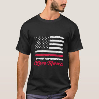 Ik hou van Amerika Amerikaanse vlag Roots America T-shirt