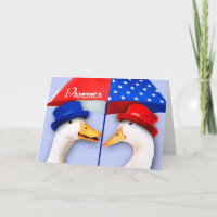 Ik hou van Amerika. Funny Ducks Custom Wenskaarten