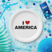 Ik hou van Amerika Papieren Bordje (Feest)