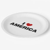 Ik hou van Amerika Papieren Bordje (Gekanteld)