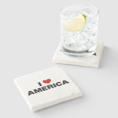 Ik hou van Amerika Stenen Onderzetter (Zijkant)
