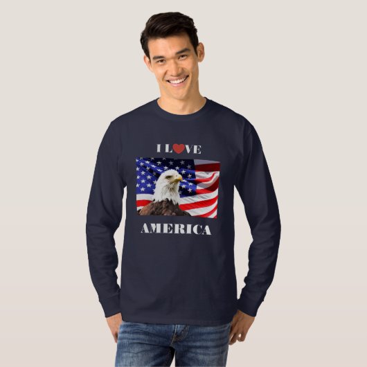 Ik hou van Amerika T-shirt (Voorkant volledig)