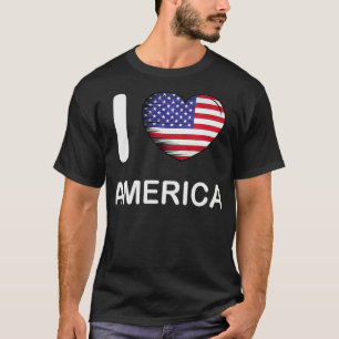 Ik hou van Amerika VS Vlag Mijn huis Mijn land 10 T-shirt
